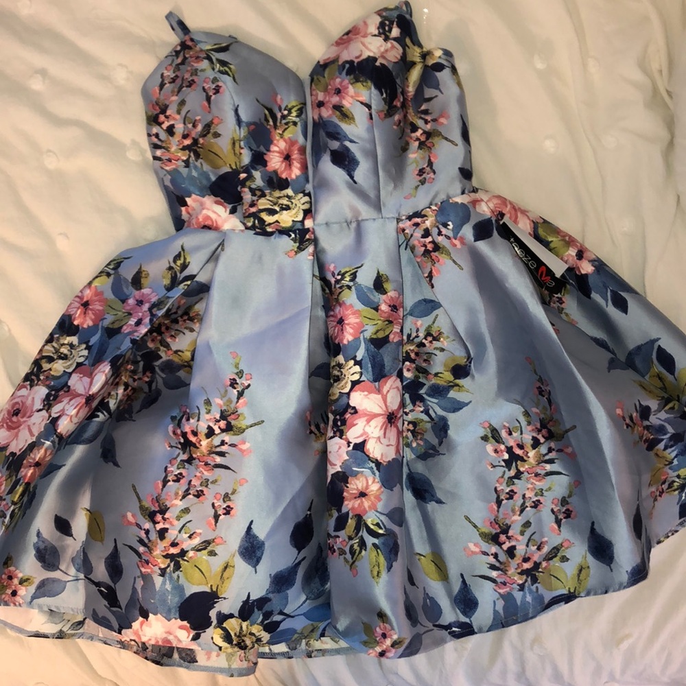 Blue floral dress